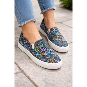 Keds x Rifle Paper Co Blue Floral Garden Party Double Decker Slip On 8